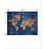 Blue World Map Wall Art