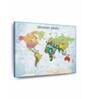 Blue World Map Wall Art