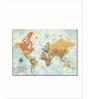 Blue World Map Wall Art