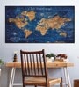 Blue World Map Wall Art