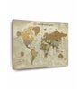 Brown Beige World Map Wall Art