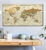 Brown Beige World Map Wall Art