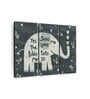 Brown Blue Jesus Loves Me Elephant Painting Wall Art Panels ( Set Of 3)