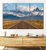 Brown Blue Painting Wall Art Panels ( Set Of 3)