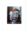 Brown White Dog Gone Funny Bathroom Printed Wall Art