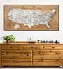 Brown White World Map Printed Framed Wall Art