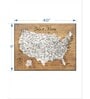 Brown White World Map Printed Framed Wall Art