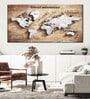 Brown White World Map Wall Art
