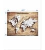Brown White World Map Wall Art