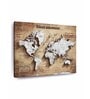 Brown White World Map Wall Art