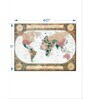 Green & Camel Brown World Map Framed Printed Wall Art