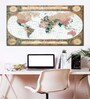 Green & Camel Brown World Map Framed Printed Wall Art