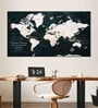 Green & White World Map Painting Wall Art