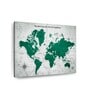 Green & White World Map Painting Wall Art