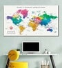 Green & White World Map Painting Wall Art