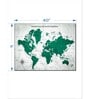 Green & White World Map Painting Wall Art