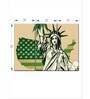 Green Beige US Flag Painting Wall Art Panels ( Set Of 3)