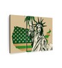 Green Beige US Flag Painting Wall Art Panels ( Set Of 3)