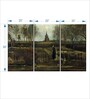 Green Black The Parsonage Garden At Nuenen Painting Wall Art Panels ( Set Of 3)