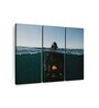 Green Blue Sea Diver Painting Wall Art Panels ( Set Of 3)