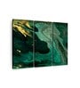 Green Gold Toned Abstract Painting Wall Art Panels ( Set Of 3)