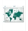 Green Grey World Map Printed Wall Art
