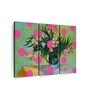 Green Pink Circles Painting Wall Art Panels ( Set Of 3)