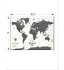 Grey & Beige World Map Printing Wall Art