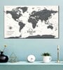 Grey & Beige World Map Printing Wall Art
