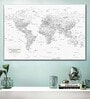 Grey & White World Map Wall Art