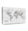 Grey & White World Map Wall Art