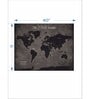 Grey Black World Map Wall Art