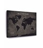 Grey Black World Map Wall Art
