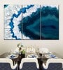 Grey Blue Amethyst Geode Macro Painting Wall Art Panels ( Set Of 3)