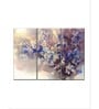 Grey Blue Cherry Floral Abstract Wall Art Panels ( Set Of 3)