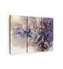 Grey Blue Cherry Floral Abstract Wall Art Panels ( Set Of 3)