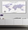Grey Blue World Map Wall Art