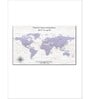 Grey Blue World Map Wall Art