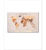 Grey Brown World Map Printed Wall Art