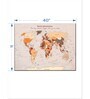 Grey Brown World Map Printed Wall Art