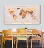 Grey Brown World Map Printed Wall Art