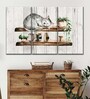 Grey Green Sleepy Cat On Wood Wall Art Panels ( Set Of 3)