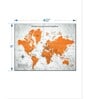 Grey Orange Coloured World Map Printed Wall Art