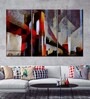 Grey Red Bridge Painting Wall Art Panels ( Set Of 3)