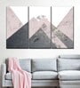 Grey Geometric Textured Landscape Printed Framed Wall Art Panels ( Set Of 3)