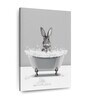 Grey Bathtub Animal Rabbit Painting Wall Art