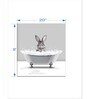 Grey Bathtub Animal Rabbit Painting Wall Art