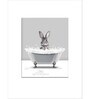 Grey Bathtub Animal Rabbit Painting Wall Art