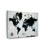 Off White Black World Map Printed Wall Art