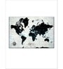 Off White Black World Map Printed Wall Art
